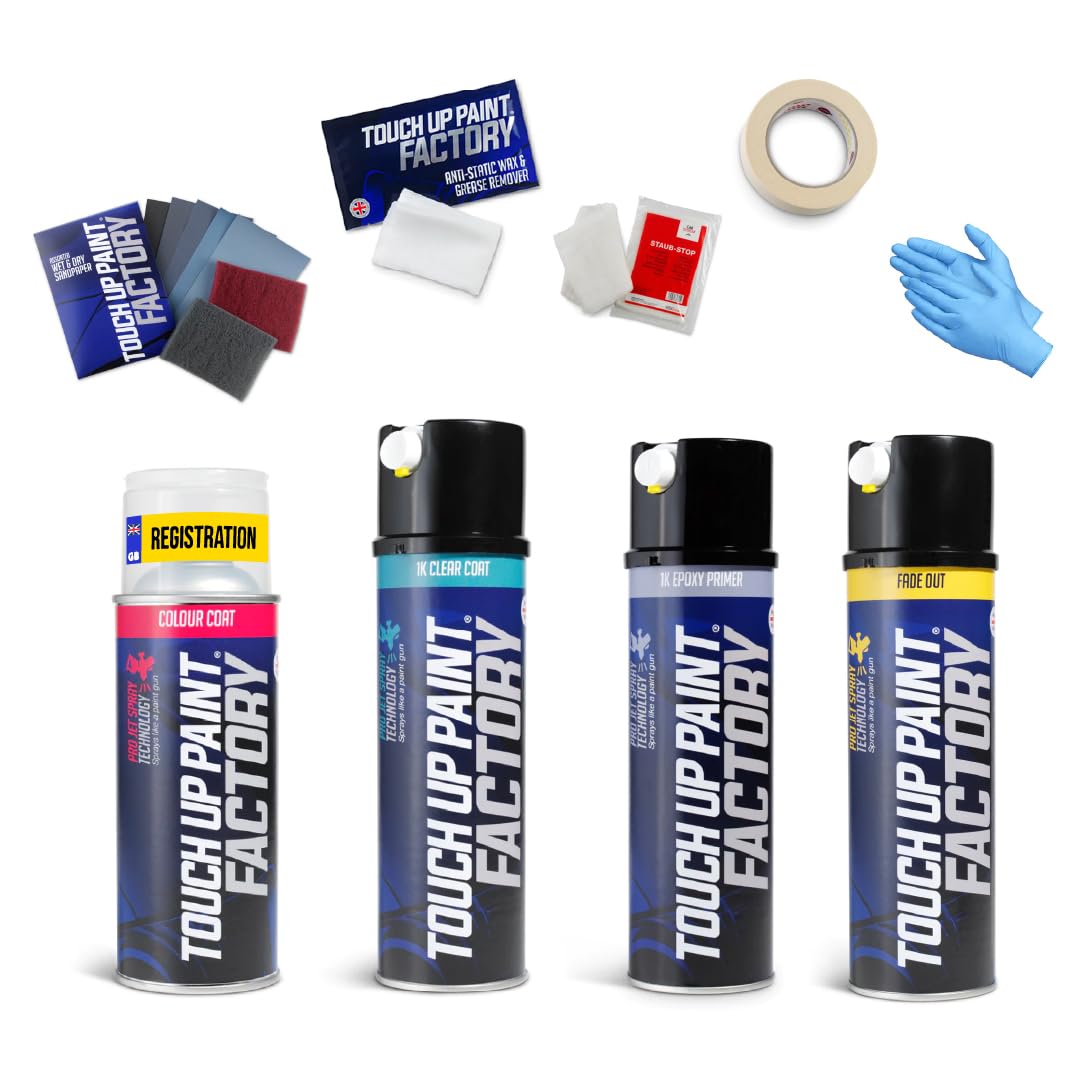 Touch Up Paint Factory - Aerosol Scratch Repair Kit Mixed by Reg Registration Plate Car Touch Up Paint for All Models - Exact Match Guarantee - Pro (Large)
