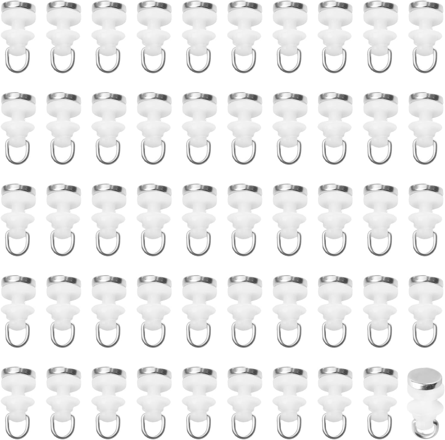 50Pcs Magnetic Ceiling Hooks Ceiling Decor Hooks with Adhesive & Magnet Mini Magnet Hooks for Balloons Party Decorations Classroom (White)