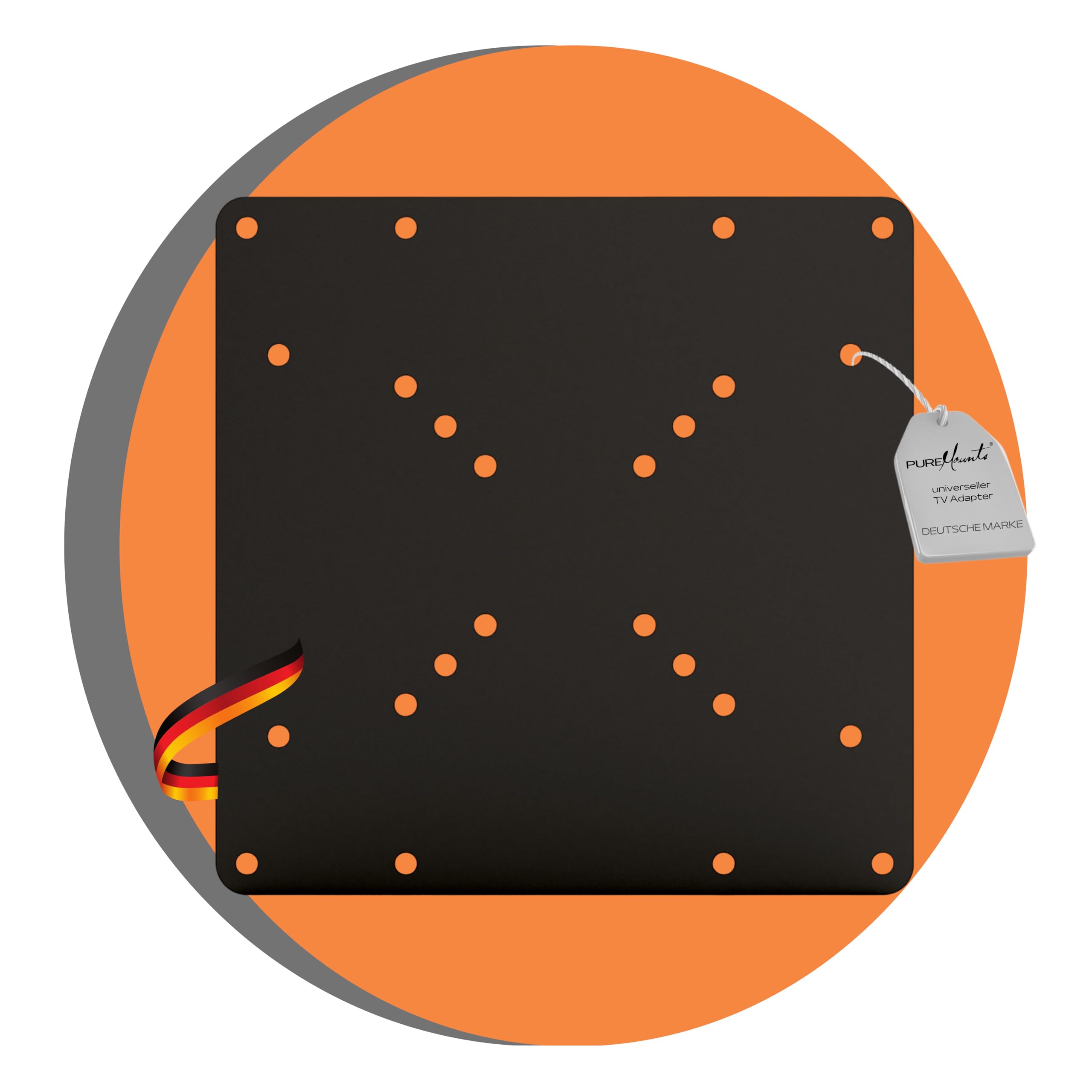 PureMounts Adapt-A Uniwersalna płyta adaptera VESA do poszerzania odległości VESA, powiększa się z VESA 50x50 do 200x200, Max. 30kg, czarny