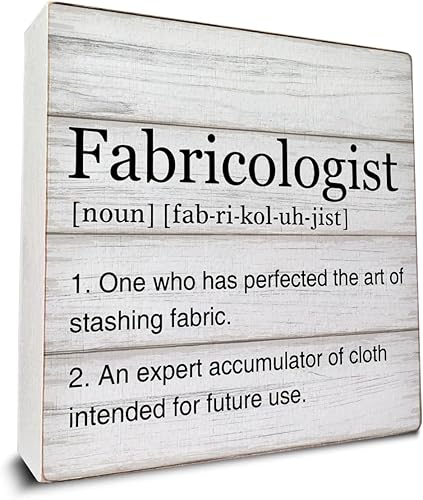 Definition Wooden Box Sign Sewing Lover Gifts Fabricologist - Sewing Gifts For Coworkers