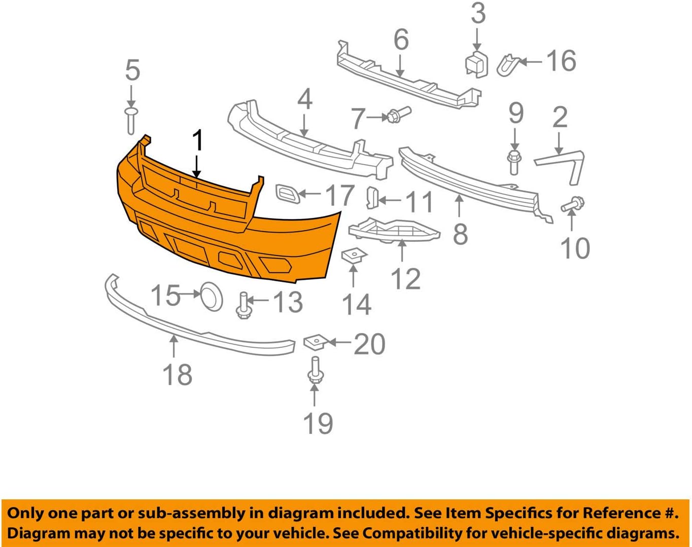 Genuine GM Parts 25814570 Front Bumper Cover