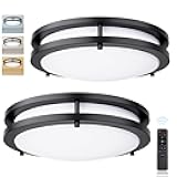 Kalium LED Ceiling Light with Remote 2 Pack 10 Inch Flush Mount Ceiling Light Fixture,18W 3000K-6000K Adjustable Color Temperature,Dimmable Lighting Fixtures for Kitchen Bedroom Hardwired Installation