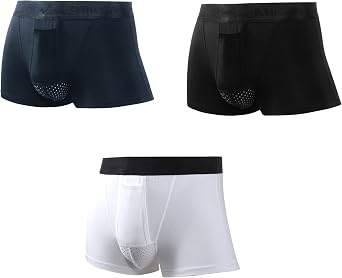 BaronHong Plus Size Mens Underwear Mesh Dual Pouch Modal Boxer Briefs