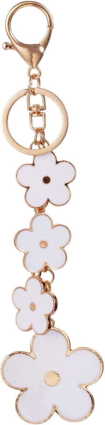 Giftale Women's Flower Bag Charms Enameled Keychain Purse Accessories