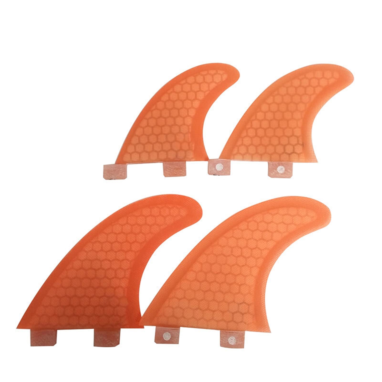 Surfing Fins 4Pcs Surfboard Fin Surfing Rudder Surf Board Thruster Honeycomb Rudder Fiberglass Fin (Color : Orange, Size : G5+GL)