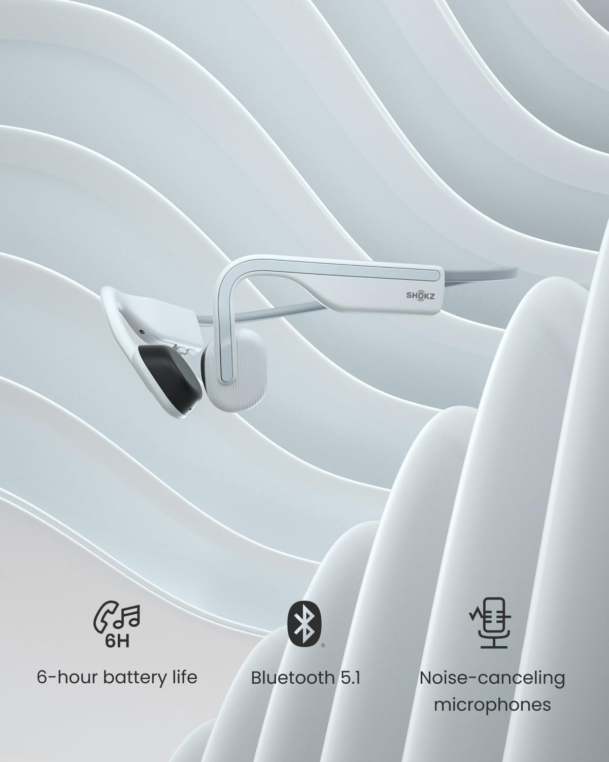 SHOKZ Seagate CASQUE BT CONDUZIONE OSSEUSE OPEN MOVE BLANC