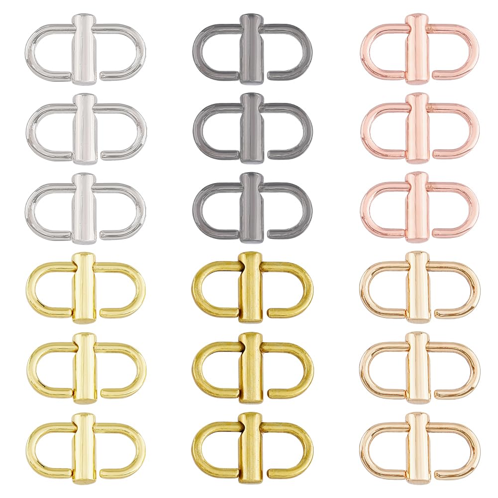 SUPERFINDINGS 18Pcs 6 Colors Adjustable Metal Buckles for Chain Strap Bag Alloy Strap Length Shorten Accessories Small Clip for Handbag Crossbody Chain