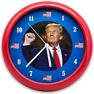 President Trump Talking Election Historic Victory Wall Clock 10 Inch - Red Lacquered
