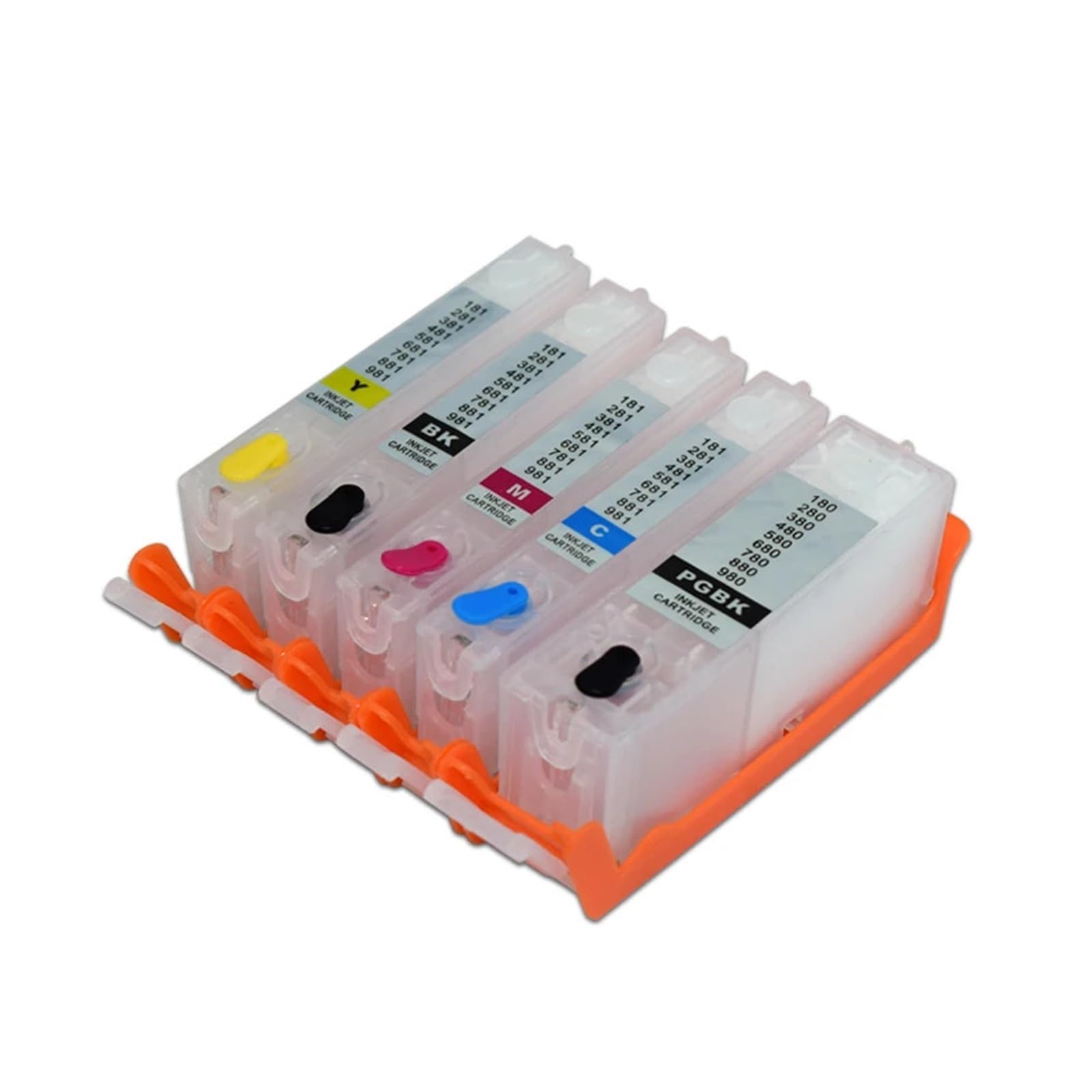 Nachfüllpatrone, kompatibel mit Canon, TS705 TR7550 TS8150 | 5 Farben, PGI-580 CLI-581, TR8550 TS6150 TS9150 TS9155, Permanentchip, leer
