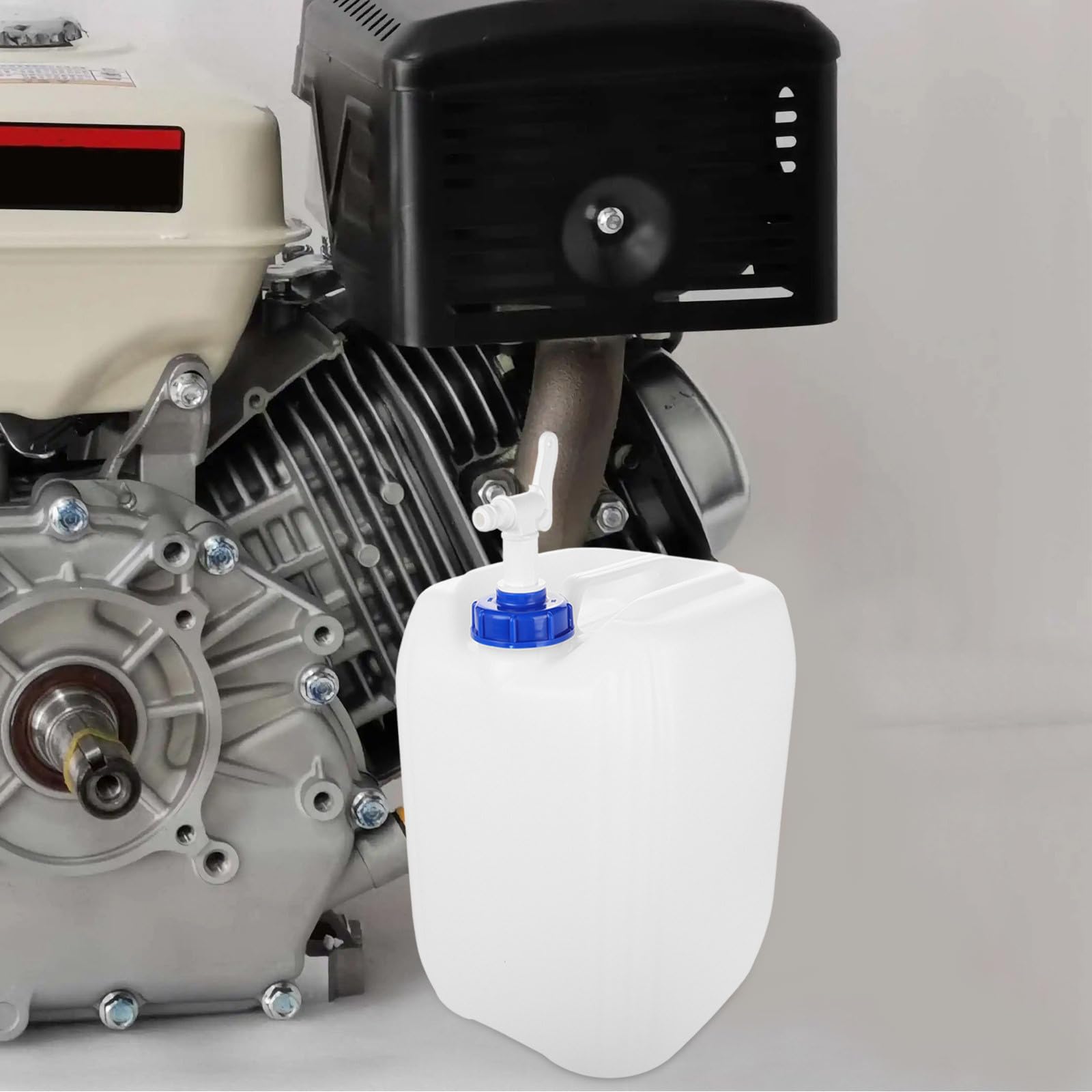 Tanica Portatile per Acqua 20l in Hdpe, con Rubinetto e Beccuccio, Bianco, Contenitore d'Acqua Ricaricabile per Viaggio e Campeggio