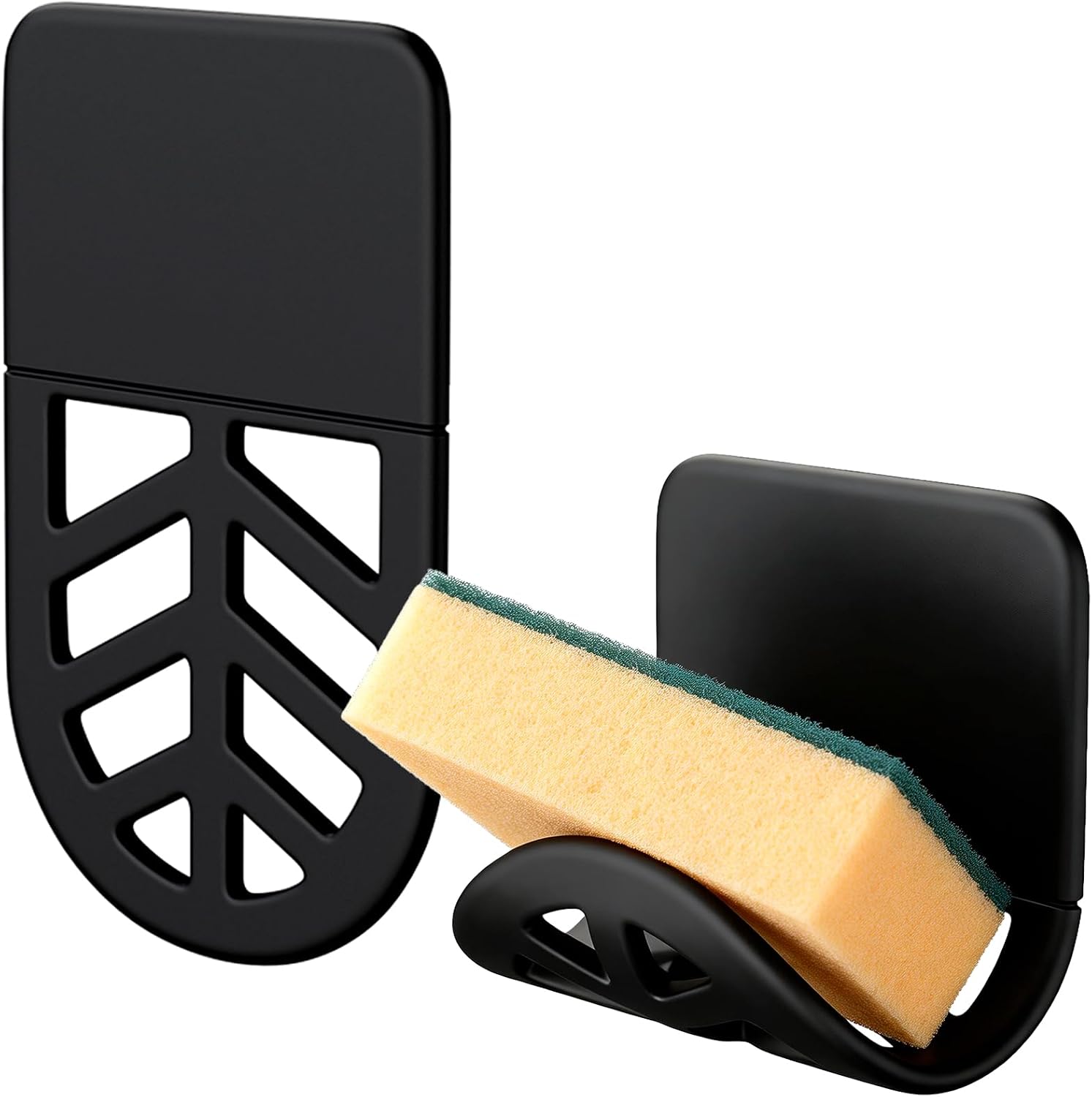 Watris Veiyi 2PCS Sink Sponge Holder, Strong Self-Adhesive Silicone Kitchen Sink Caddy, Flexible Kitchen Sink Organizer