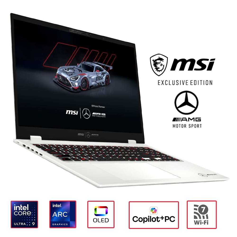 msi Notebook Prestige 16 AI+ MercedesAMG B2VMG-212IT 16" UHD+ OLED | (3840×2400) OLED, Intel Core Ultra 9 288V, 32GB LPDDR5x 8533MHz, Intel Arc Graphics, 1TB SSD, Windows 11 Home NextGen, Italia