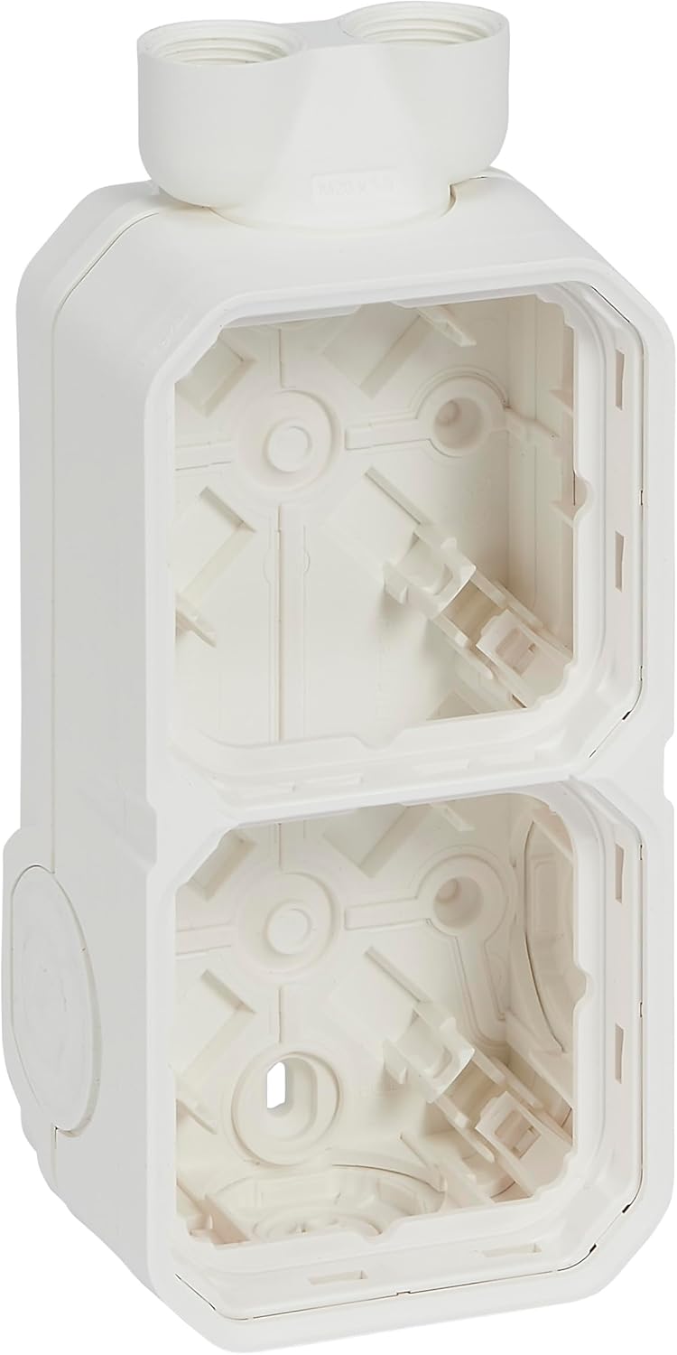 LEGRAND, Plexo 069866L Wet Room Surface-Mounted Box 2-Way Surface-Mounted Housing 2 Membranes 2 ISO 20 Cable Access Horizontal and Vertical Installation Colour: Ultra White