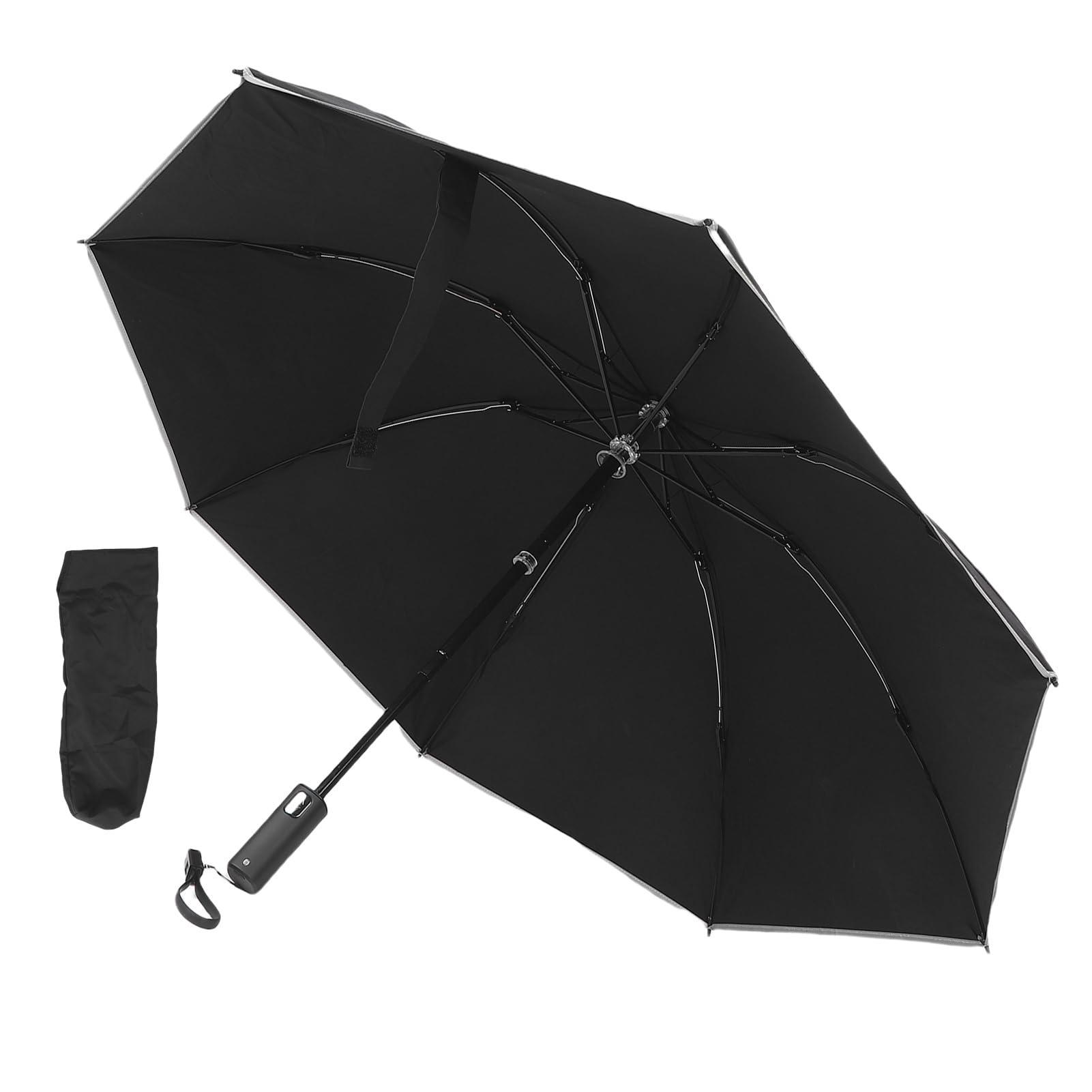 Aramox Umgekehrter Elektrischer Regenschirm, Kompakter, Umgekehrt Faltbarer Regenschirm mit Stahl-Fiberglas-Rahmen, Eins Zum Öffnen und Schließen, Wiederaufladbar, 260 MAh, 32 Cm Großer Reiseschirm