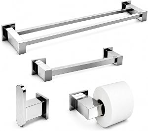 Kit Acessórios para Banheiro 4 Peças Inox [Q4C]
