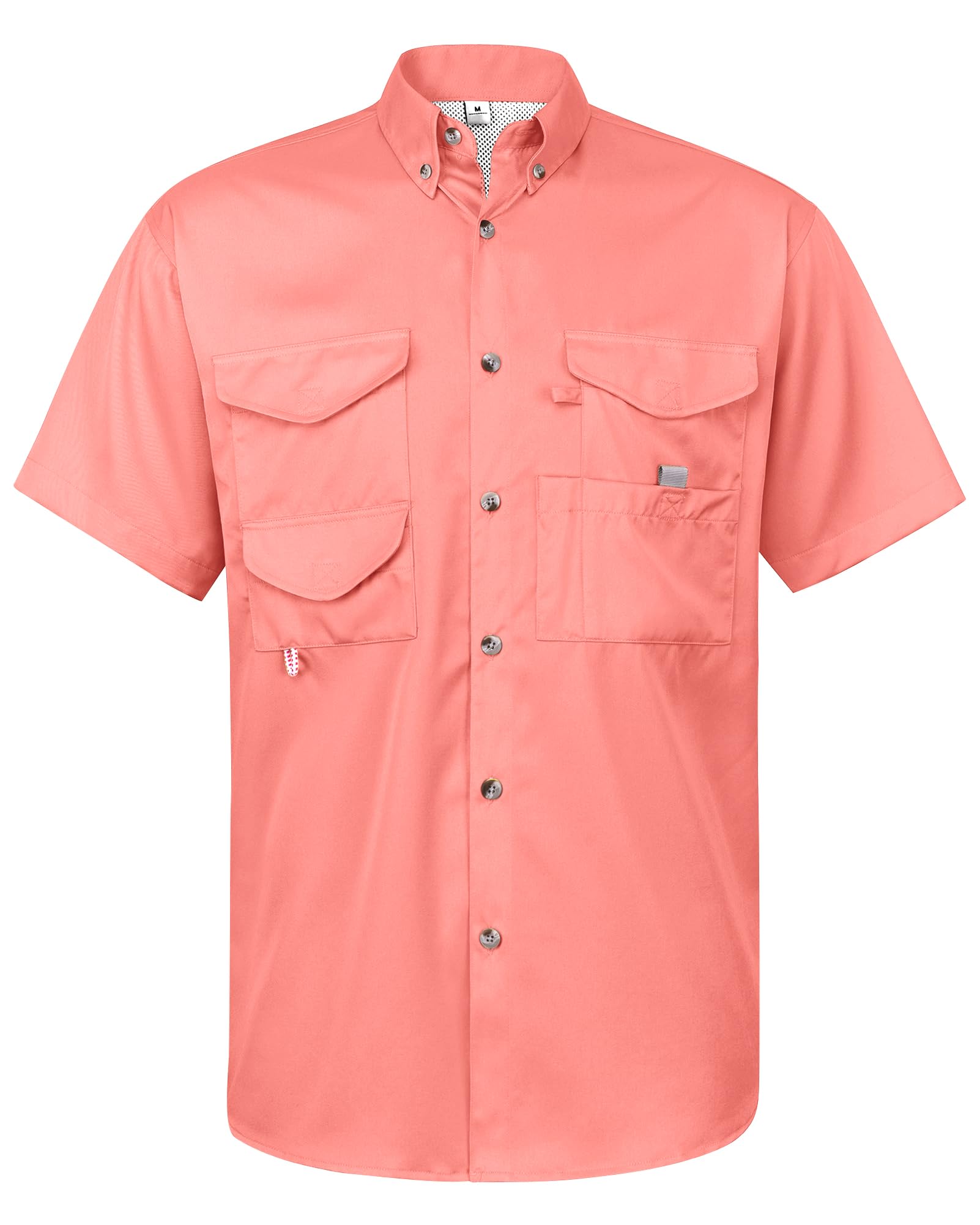 Alimens &amp; Gentle Short Sleeve Fishing Shirt Wicking Fabric Sun Protection Casual Button Down Shirts