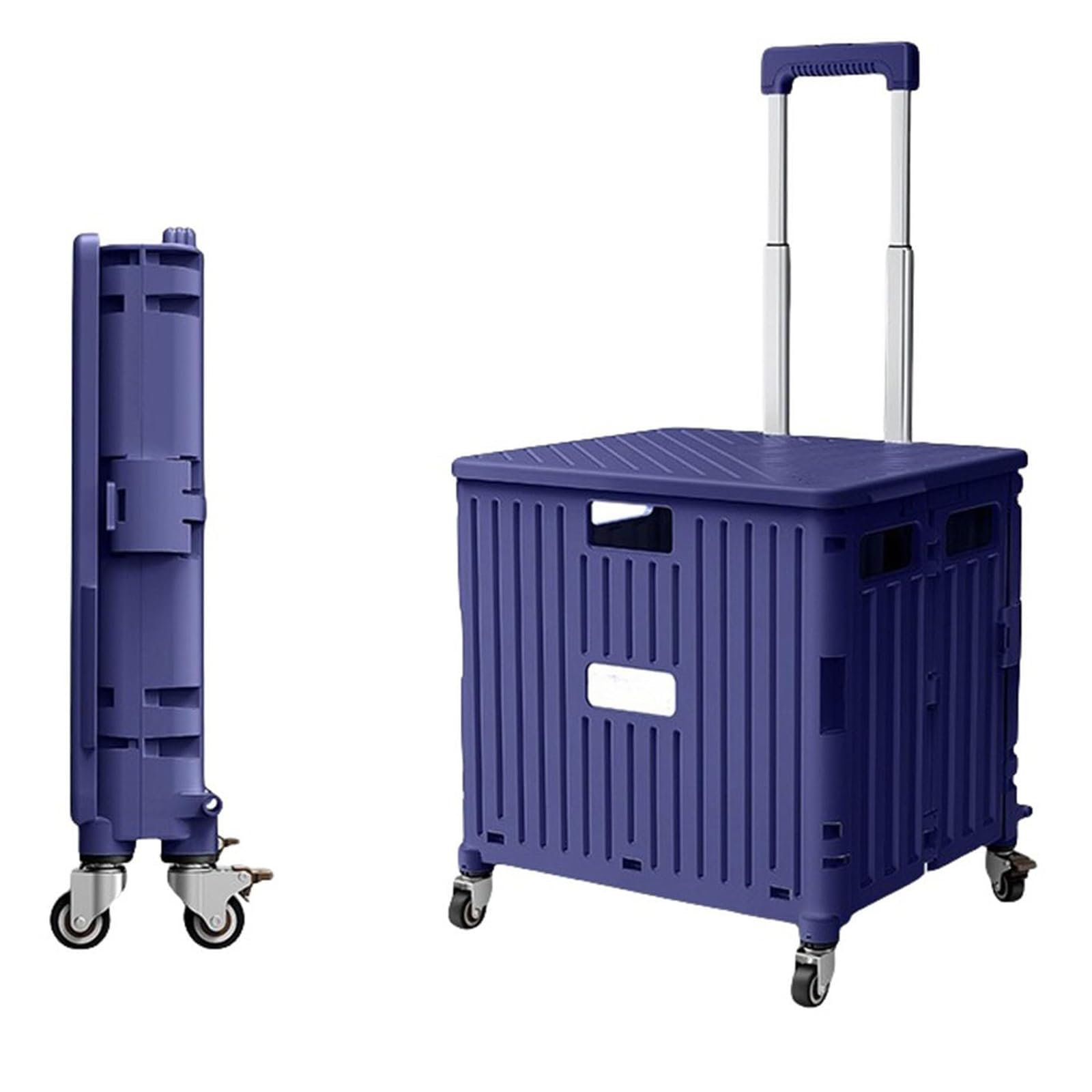 Carrito Plegable Ty con Ruedas para Subir escaleras y asa telescópica - Carrito portátil de 45 L para Compras, jardín, Camping, Playa y Transporte al Aire Libre (Morado)
