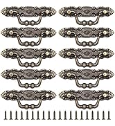 RoadLoo Vintage Cabinet Handles, 10 Pcs Antique Bronze Round Cabinet Pull Handles with Screws Fur...