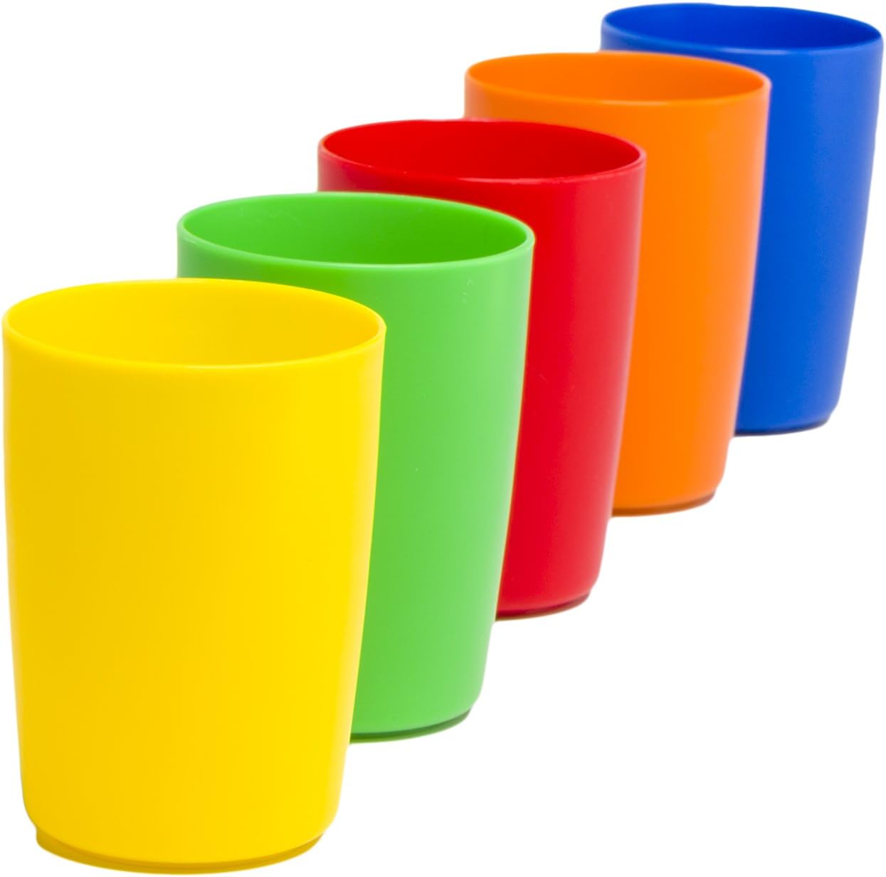 Greenco Small Plastic Cups for Kids, 5 pcs | Toddler Cups, Kid Glass, Drinking Glasses, Outdoor Cups, Reusable, Unbreakable, Colorful | Reusable Cup Set, Picnic Sets, Kitchen Set (Colors May Vary)