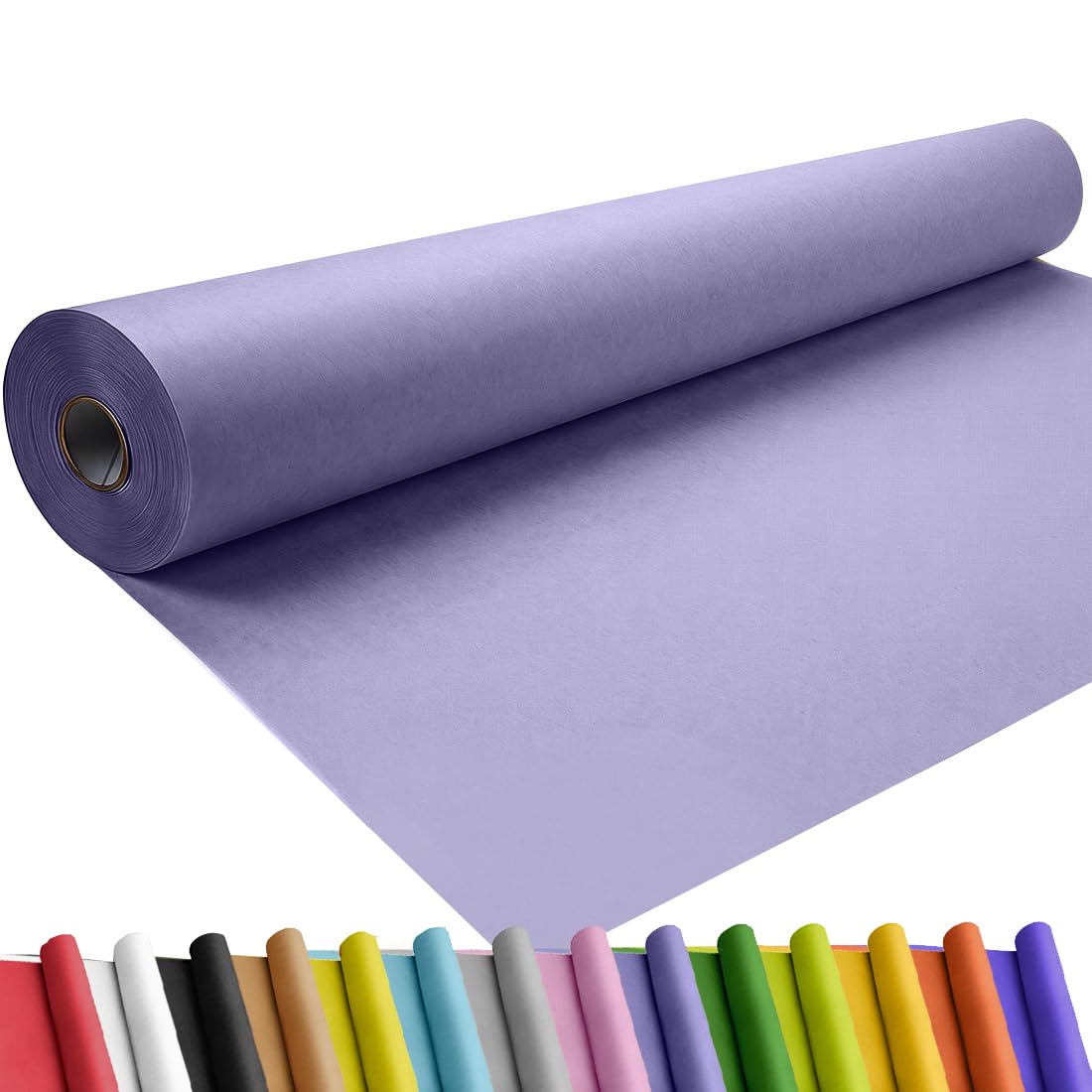 SMART&amp;CASUAL 24" x 1,500" (125') Light Purple Kraft Craft Paper Roll for Gift Wrapping Bulletin Board Bouquet Flower Art Packing Parcel Table Covering 80GSM 55LB (Light Purple, 24" x 125')