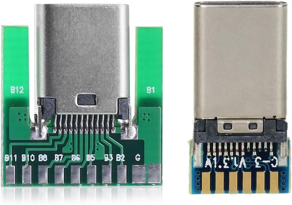 JSER DIY 24pin USB 3.1 Type-C Female Socket Connector SMT Type with PC Board