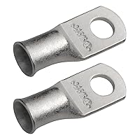Vista 254 de SELTERM 25 piezas de lengüetas de cable de batería de cobre estañado de grado marino de 2/0 AWG de 3/8 pulgadas, terminales de anillo de calibre 00