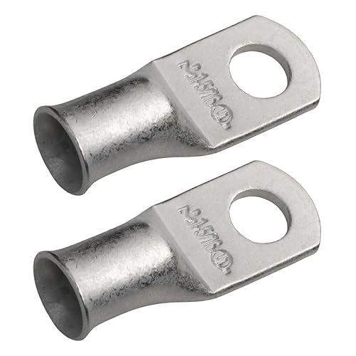 Miniatura 486 de SELTERM - Terminal en anillo de grado marino UL 2/0 AWG 3/8 pulgadas (25 uds) para batería, terminal tubular de cable eléctrico, conector calibre