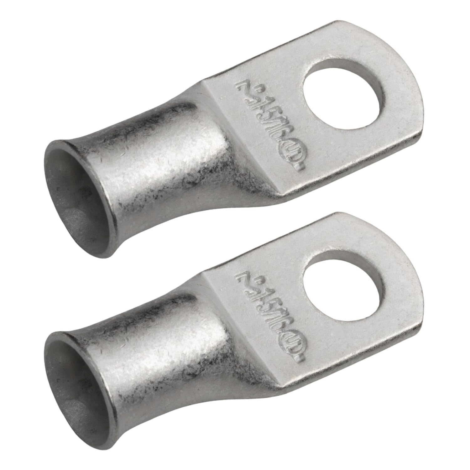 SELTERM 1 AWG - 5/16" (M8) ⌀ Hole UL Marine Grade Wire Lugs, Battery Cable Ends, Tinned Copper Eyelets, Tubular Ring Terminal Connectors [B58] - 2 Pack