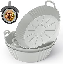 3Pack Silicone Air Fryer Liner 3.8-5L, AF100UK & T17021 Silicone Liners, Reusable Air Fryer Accessories Food Grade Liners, Compatible with Tower, COSORI, Tefal, Aigostar