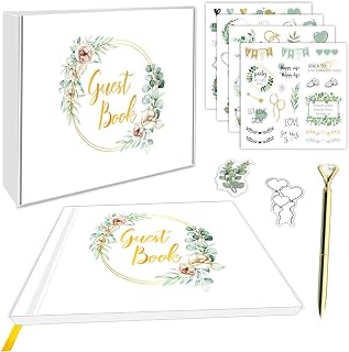 Wedding Guest Book, Sign in Guest Book Wedding Reception, Guest Sign in Book, Elegant Guest Book for Wedding Receptions and Baby Shower, 120 Pages Wedding Registry, for Baby Bridal Shower