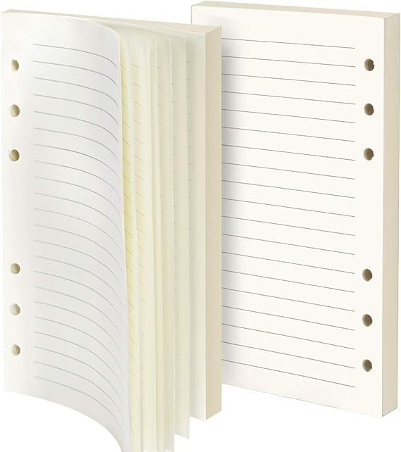 Purture Refill Lined Paper, Leather Journal Refills Lined, 6Holes Inserts (320