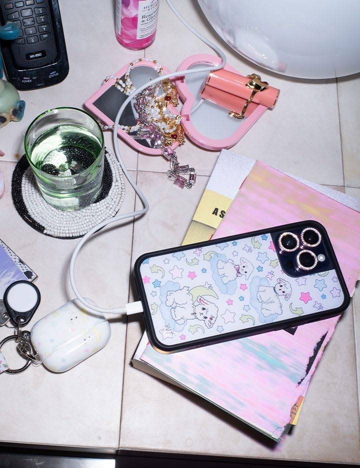 Wildflower Cases - Compatible with iPhone 11 | Protective Black Bumper, 6.5ft Drop Test Certified, Women Owned Small Business | White, Pink, Lambs, Stars, Trendy, Moon | Lullaby Lambs