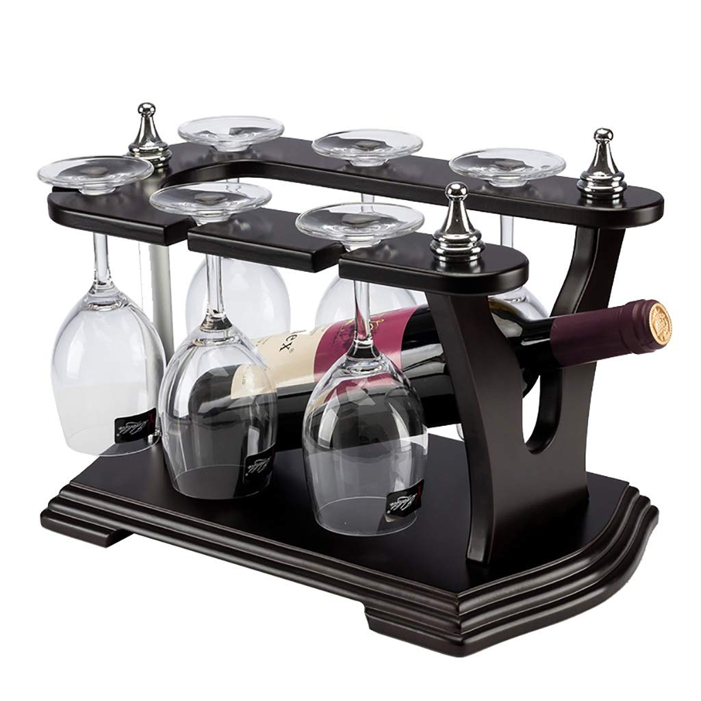 Casier à vin suspendu en bois et métal avec porte-gobelet pour cuisine