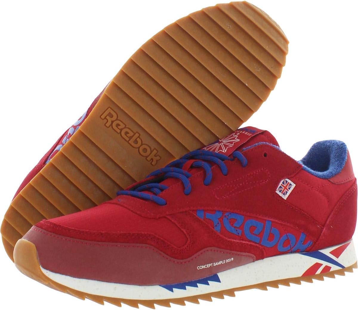 Reebok Womens Ripple Suede Fitness Sneakers Red 6 Medium (B,M)