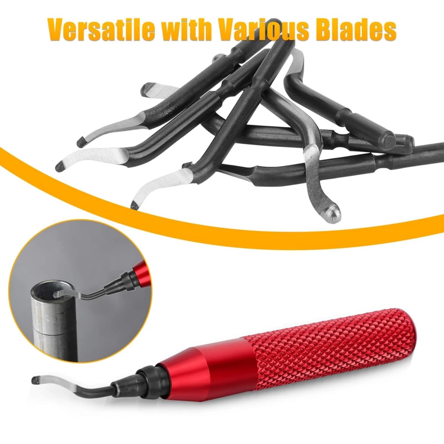 Deburring Tool 15 High Speed Steel Rotary Burr Removal Blades Cutter Pen Kit