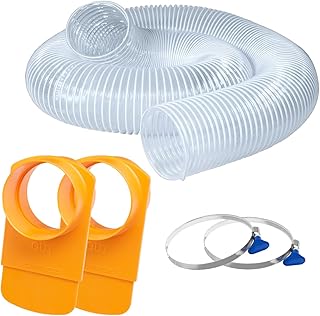 POWERTEC 4" x 5' Dust Collection Hose with 2pcs Key Hose Clamps & 2pcs Blast Gate for Table Saw, Band Saw, Planer, Jointer, Woodworking and Wood Shop Dust Collection System