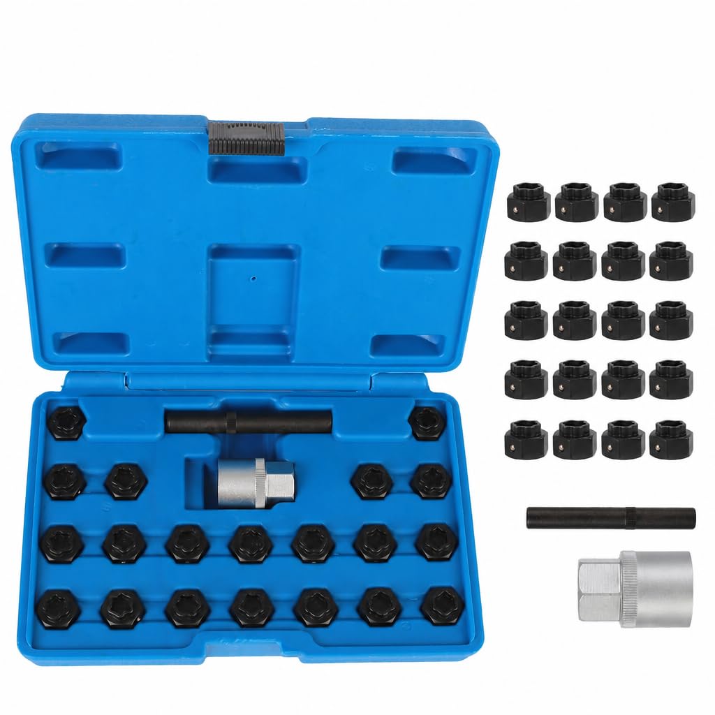 Llave Vaso Desmontaje de Tuercas Antirrobo de Seguridad Compatible con vehículos con Tornillos de Seguridad