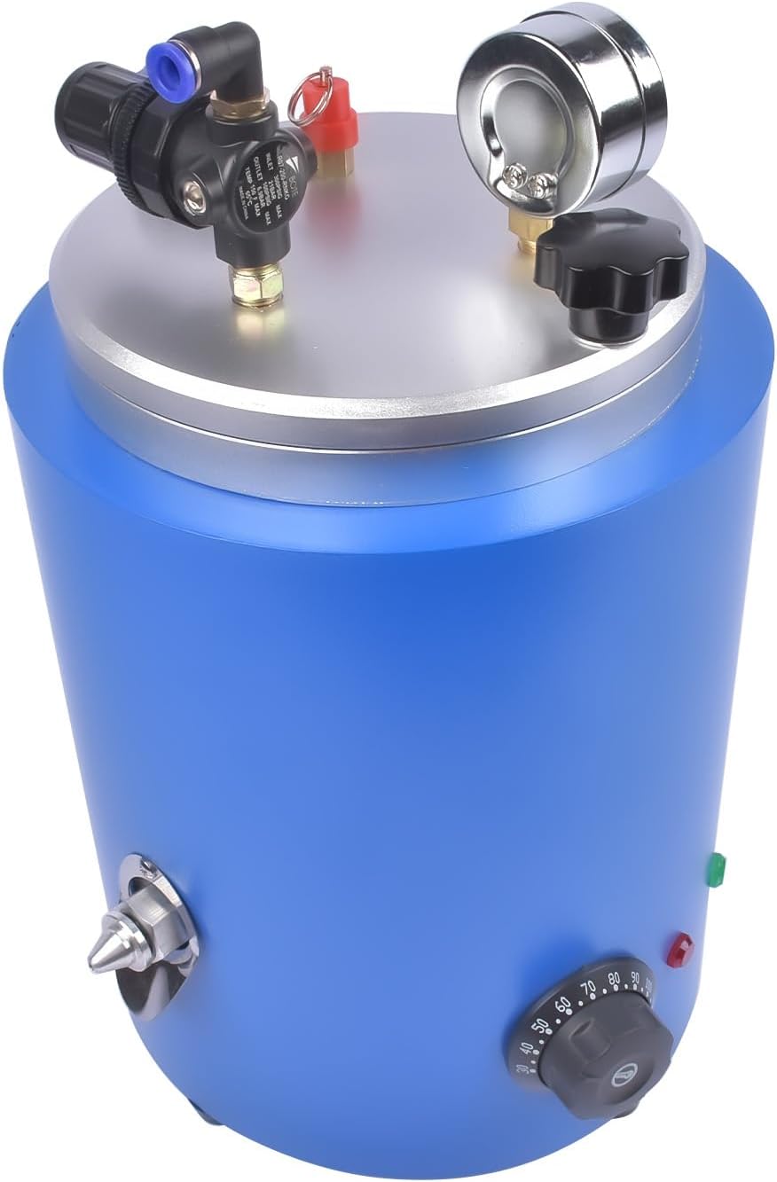 2.5L Round Wax Injector 500W Wax Casting Machine, 86-230°F Adjustable Temperature Jewellery Making Kit, 5.5lbs Round Barrel Mold Casting