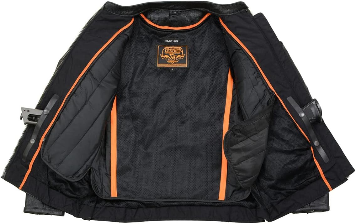 Milwaukee Leather SH8011 Women's Black Leather Sporty Scooter Crossover Biker Jacket