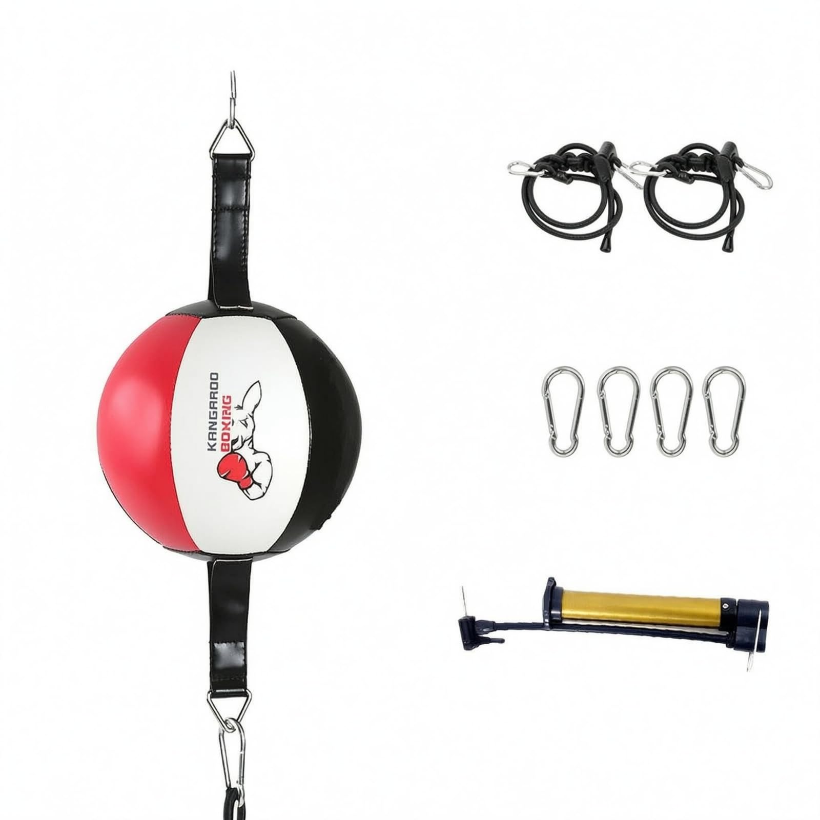Hand-Eye Coordination Boxing Reflex Ball Red-white-black Black | Training Hanging Setup Included Components Practical Black Red-white-black-image-48