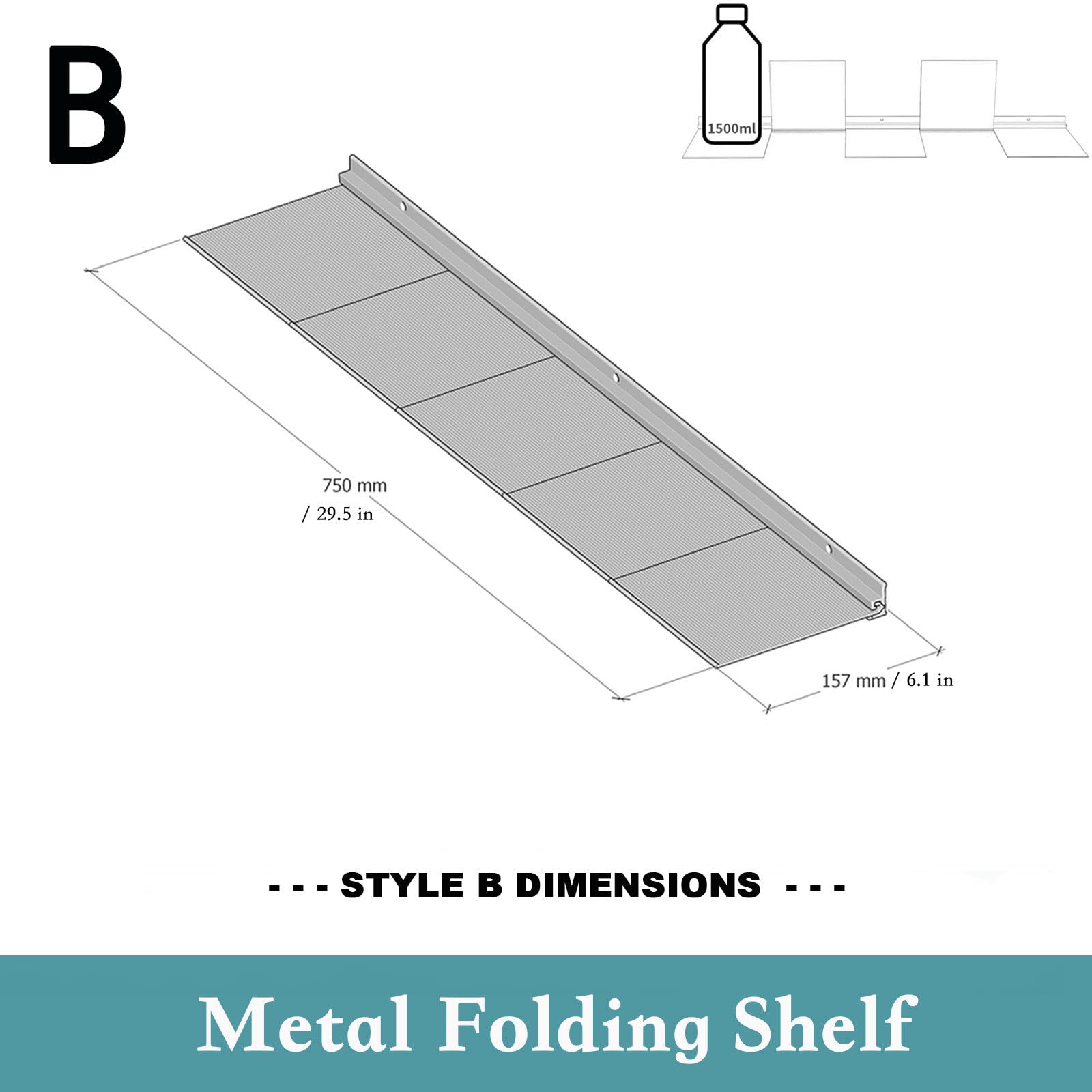 Estante de Pared de Metal Fabricado en Aleación de Aluminio, Resistente y Resistente, Adecuado para Diversas Necesidades Domésticas y Comerciales B+B