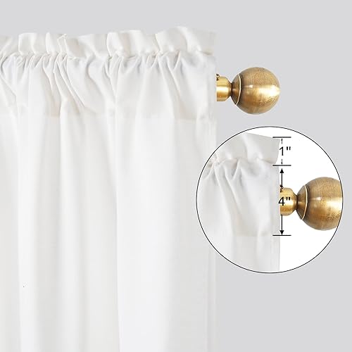 Miniatura 5 de Cortinas rústicas estilo bohemio, con bolsillo para cortinero, para decoración de sala de estar, dormitorio, mezcla de algodón, juego de 2 paneles,