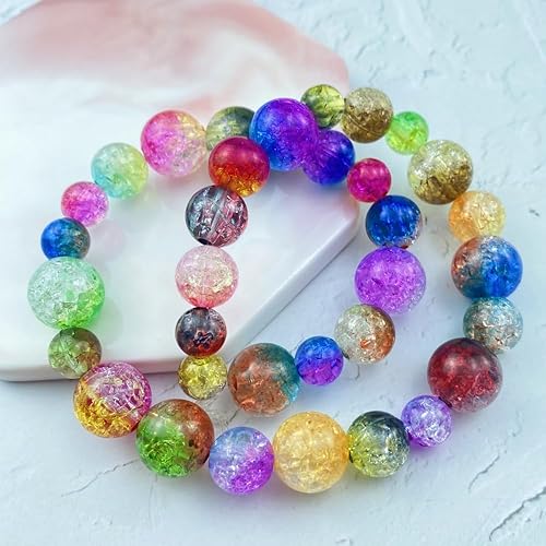 Miniatura 5 de 300 cuentas de acrílico agrietadas redondas de 0.315 pulgadas (0.315 in), cuentas de acrílico para hacer joyas, manualidades, pulseras, collares,