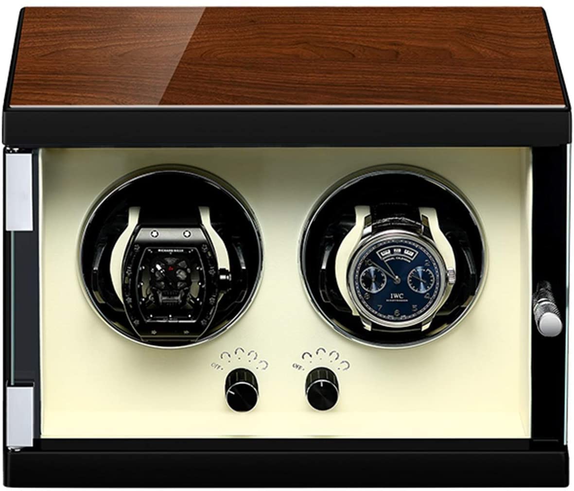 CGCSYZ Automatic Double Watch Winder Box Independently Controlled Silent Motor Adjustable Watch Pillow Piano Paint Exterior
