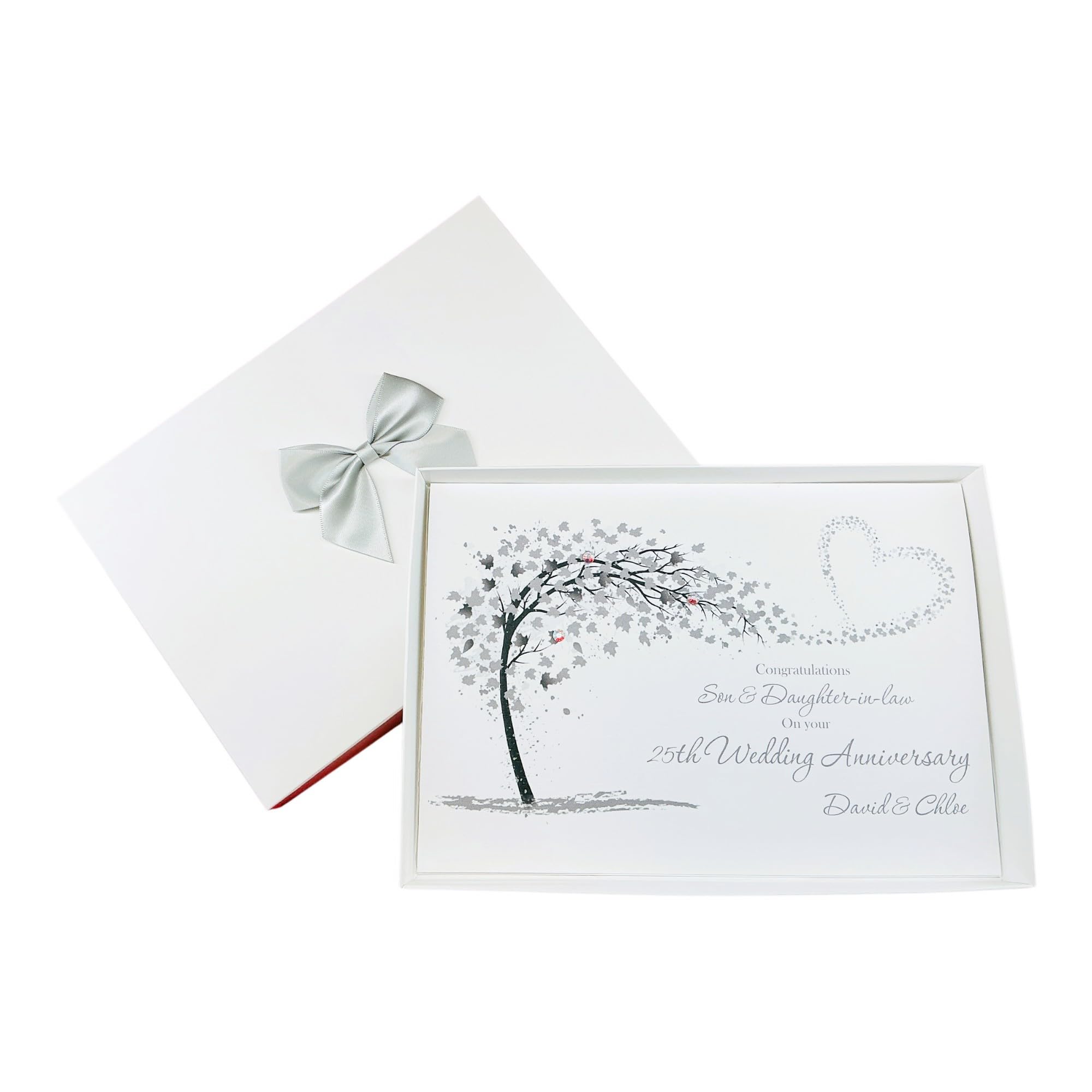 Son & Daughter-In-Law 25th Wedding Anniversary Card Silver - SH 146 โ image 1