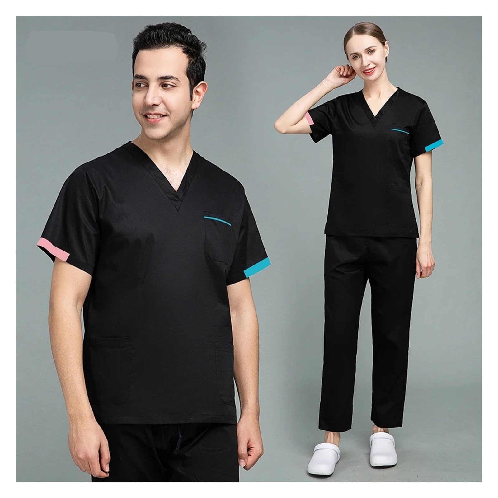 Divisa Infermiere Donna Tute da Lavoro for Infermieri, Uniformi for Sala Operatoria, Abbigliamento da Lavoro for Medici, Set di Camici, Pantaloni(42009-Purple,M)