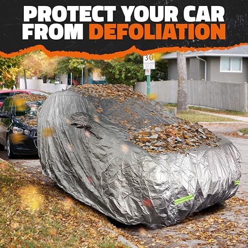 Image of Mockins 190 inchx75 inchx72 inch SUV Car Cover with Zipper Door | 150D Polyester Fabric Car Covers for Automobiles | Indoor & Outdoor SUV Cover w /Strap & Carry Bag | Full Exterior Covers for Basic Weather Defense