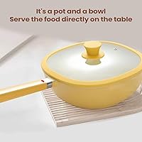 Vista 7 de Frying Pan - 1.9L Alloy Lightweight Nonstick Cookware with Lid Nonstick Skillet for Grilling, Saute, Baking, Apartment Cooking, Kitchen Meal Prep