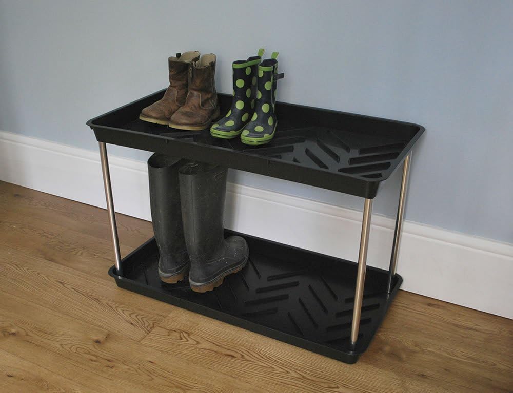 Tierra Garden GP105B Black 2Tiered Recycled Plastic Boot Tray Amazon