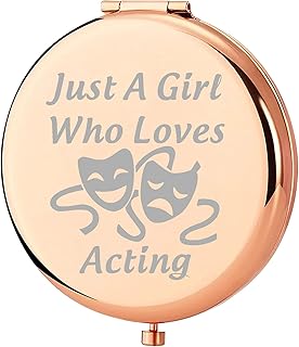UJIMS Theatre Broadway Gifts Comedy Tragedy Mask Compact Makeup Mirror Theatre Girl Acting Gift Drama Performer Gift (Theatre Makeup Mirror)
